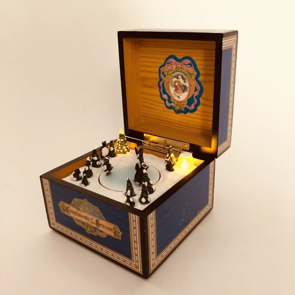 Mr. Christmas Vintage Light Up Motion Music Box Penguin Skating Igloo Tree Gift - Picture 3 of 10